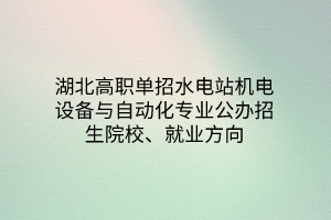 湖北高職單招水電站機(jī)電設(shè)備與自動(dòng)化專業(yè)公辦招生院校、就業(yè)方向