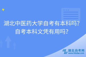 湖北中醫(yī)藥大學(xué)自考有本科嗎？自考本科文憑有用嗎？