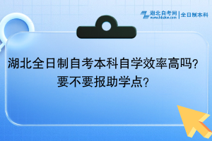 湖北全日制自考本科自學(xué)效率高嗎？要不要報(bào)助學(xué)點(diǎn)？