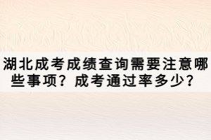 湖北成考成績(jī)查詢需要注意哪些事項(xiàng)？成考通過率多少？