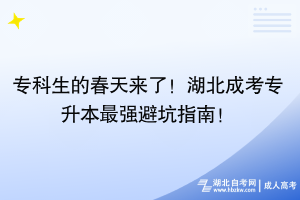 ?？粕拇禾靵?lái)了！湖北成考專升本最強(qiáng)避坑指南！