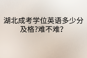 湖北成考學位英語多少分及格?難不難？