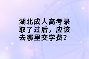 湖北成人高考錄取了過(guò)后，應(yīng)該去哪里交學(xué)費(fèi)？
