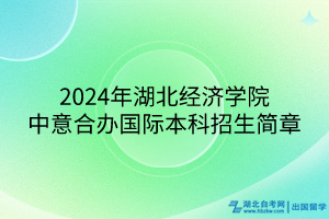 2024年湖北經(jīng)濟學(xué)院中意合辦國際本科招生簡章