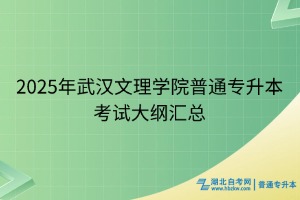 2025年武漢文理學(xué)院普通專(zhuān)升本考試大綱匯總