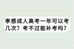 孝感成人高考一年可以考幾次？考不過(guò)能補(bǔ)考嗎？