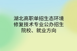 湖北高職單招生態(tài)環(huán)境修復(fù)技術(shù)專業(yè)公辦招生院校、就業(yè)方向