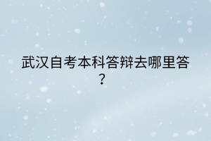 武漢自考本科答辯去哪里答？