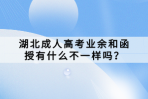 湖北成人高考業(yè)余和函授有什么不一樣嗎？