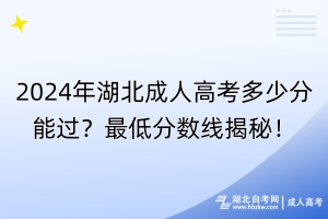 2024年湖北成人高考多少分能過？最低分數(shù)線揭秘！