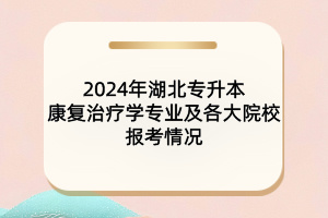 2024年湖北專升本康復(fù)治療學(xué)專業(yè)及各大院校報(bào)考情況