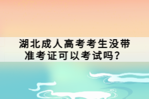 湖北成人高考考生沒(méi)帶準(zhǔn)考證可以考試嗎？