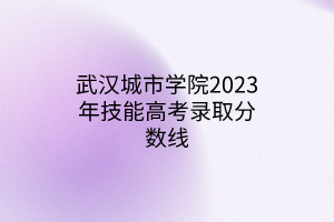 武漢城市學(xué)院2023年技能高考錄取分?jǐn)?shù)線