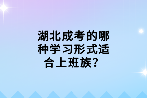 湖北成考的哪種學(xué)習(xí)形式適合上班族？
