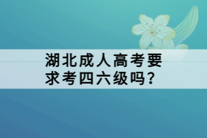 湖北成人高考要求考四六級(jí)嗎？