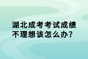 湖北成考考試成績不理想該怎么辦？
