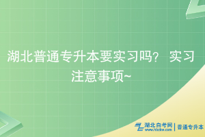 湖北普通專升本要實習(xí)嗎？ 實習(xí)注意事項~