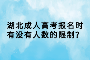 湖北成人高考報(bào)名時(shí)有沒有人數(shù)的限制？