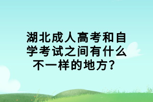 湖北成人高考和自學(xué)考試之間有什么不一樣的地方？