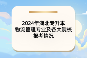 2024年湖北專升本物流管理專業(yè)及各大院校報(bào)考情況