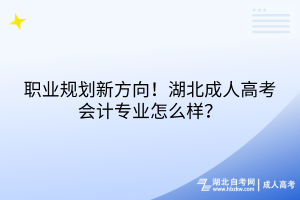 職業(yè)規(guī)劃新方向！湖北成人高考會(huì)計(jì)專業(yè)怎么樣？