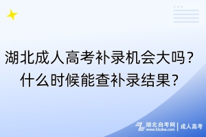 湖北成人高考補(bǔ)錄機(jī)會(huì)大嗎？什么時(shí)候能查補(bǔ)錄結(jié)果？