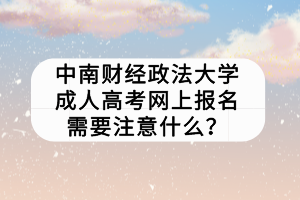 中南財經(jīng)政法大學(xué)成人高考網(wǎng)上報名需要注意什么？