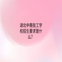 湖北中南技工學(xué)校招生要求是什么？