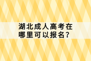 湖北成人高考在哪里可以報(bào)名？