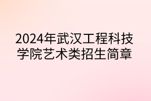 2024年武漢工程科技學(xué)院藝術(shù)類招生簡章