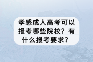 孝感成人高考可以報考哪些院校？有什么報考要求？