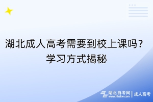 湖北成人高考需要到校上課嗎？學(xué)習(xí)方式揭秘