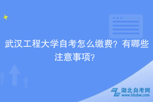 武漢工程大學自考?怎么繳費？有哪些注意事項？