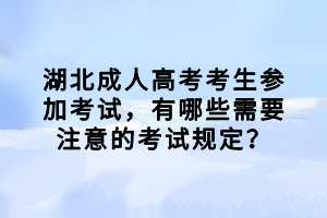 湖北成人高考考生參加考試，有哪些需要注意的考試規(guī)定？
