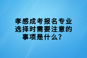 孝感成考報名專業(yè)選擇時需要注意的事項是什么？