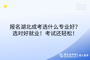 報(bào)名湖北成考選什么專業(yè)好？選對(duì)好就業(yè)！考試還輕松！