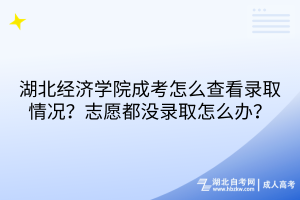 湖北經濟學院成考怎么查看錄取情況？志愿都沒錄取怎么辦？