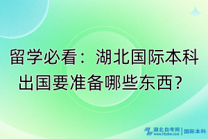 留學(xué)必看：湖北國際本科出國要準(zhǔn)備哪些東西？