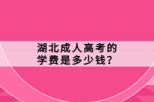 湖北成人高考的學(xué)費(fèi)是多少錢？