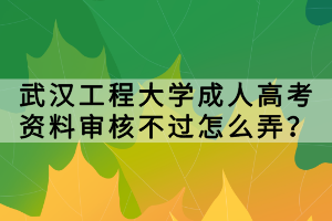 武漢工程大學(xué)成人高考資料審核不過怎么弄？