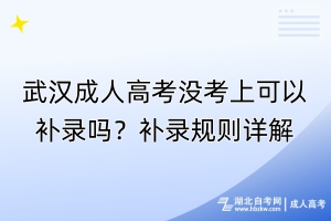 武漢成人高考沒考上可以補(bǔ)錄嗎？補(bǔ)錄規(guī)則詳解