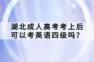 湖北成人高考考上后可以考英語四級嗎？