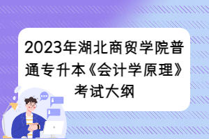 2023年湖北商貿(mào)學(xué)院普通專升本《會計學(xué)原理》考試大綱