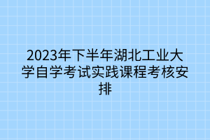 2023年下半年湖北工業(yè)大學自學考試實踐課程考核安排