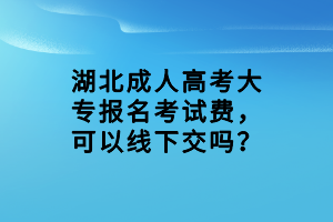湖北成人高考大專報(bào)名考試費(fèi)，可以線下交嗎？