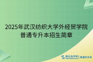 2025年武漢紡織大學(xué)外經(jīng)貿(mào)學(xué)院普通專升本招生簡(jiǎn)章