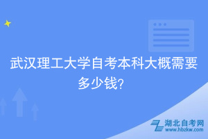 武漢理工大學(xué)自考本科大概需要多少錢？