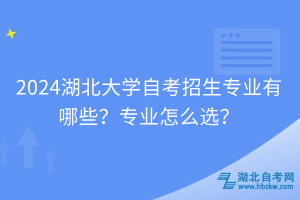 2024湖北大學自考招生專業(yè)有哪些？專業(yè)怎么選？