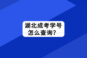 湖北成考學號怎么查詢？