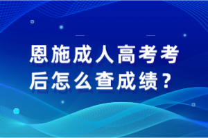 恩施成人高考考后怎么查成績？